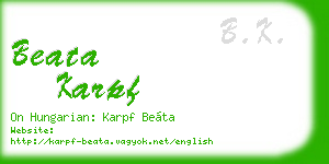 beata karpf business card