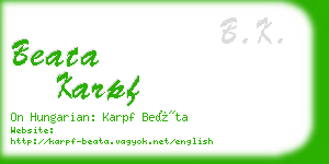 beata karpf business card